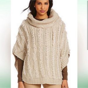 Sweater Poncho with Rabbit Fur!